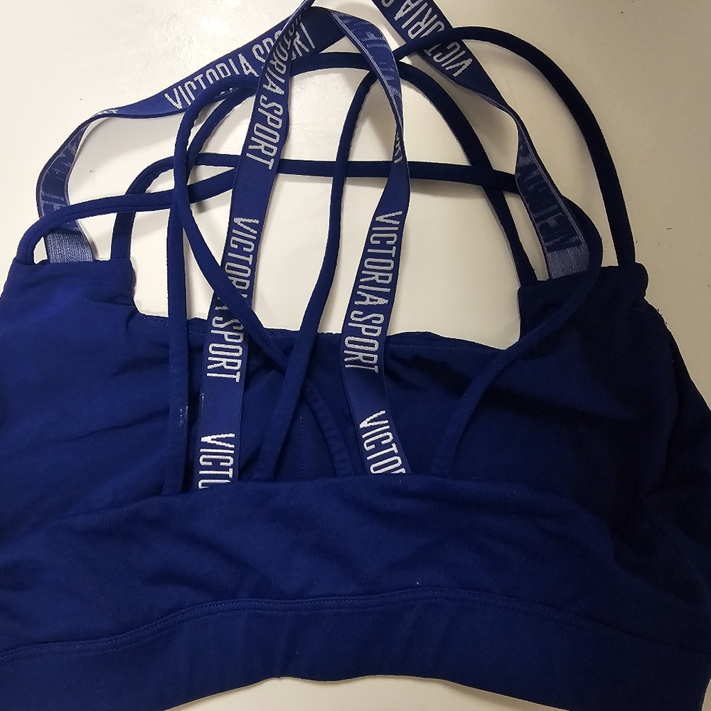 Victoria Sport Blue Strappy Sports Bra